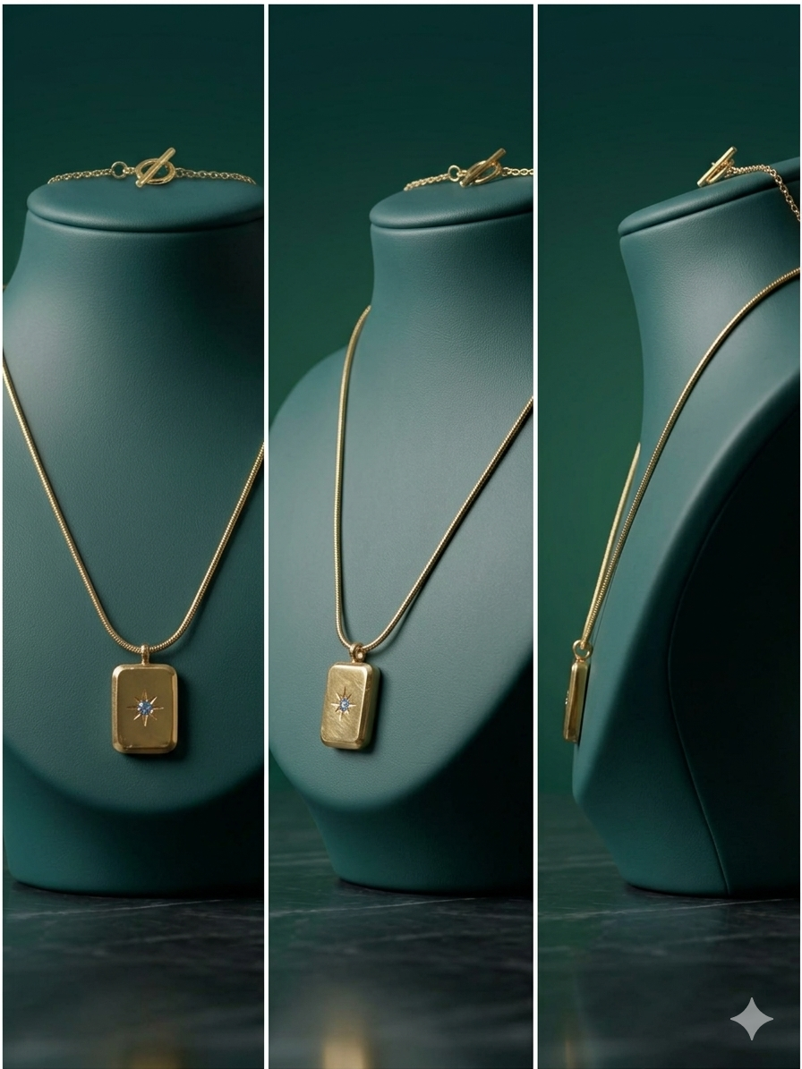 18K GOLD PLATED GOLD BRICK PENDANT