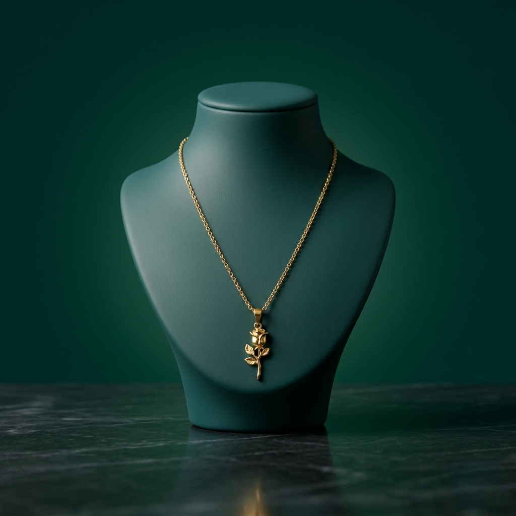 18K GOLD PLATED ROSE PENDANT
