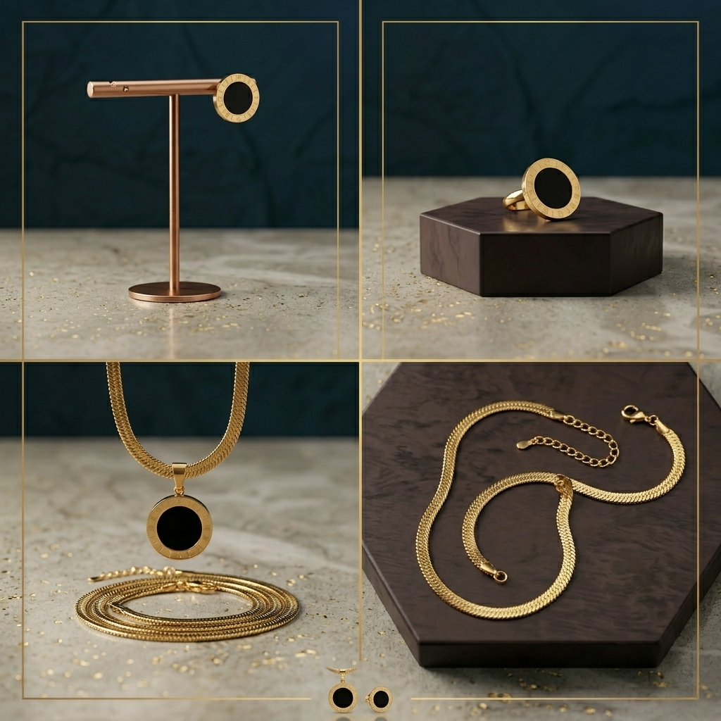 18K GOLD PLATED ROMAN SET