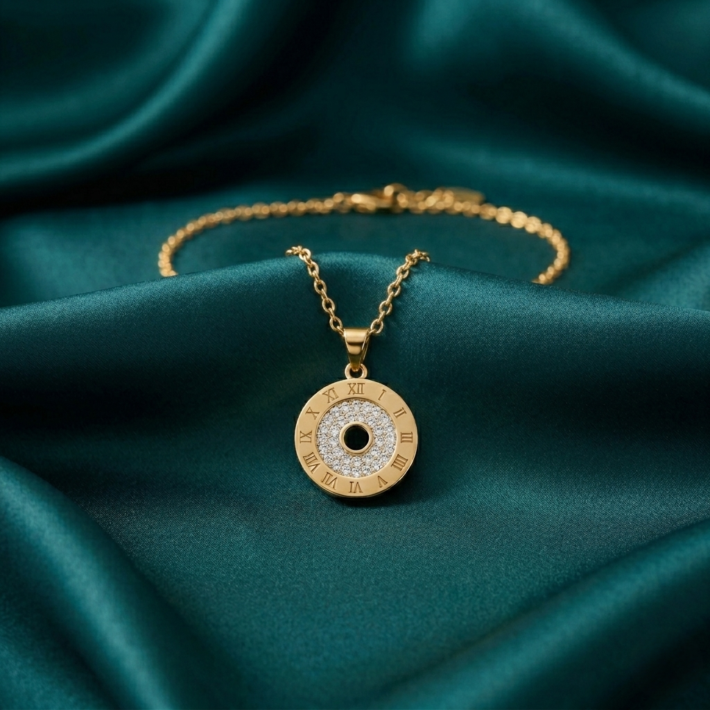 18K GOLD PLATED ZIRCON CARTIER SET