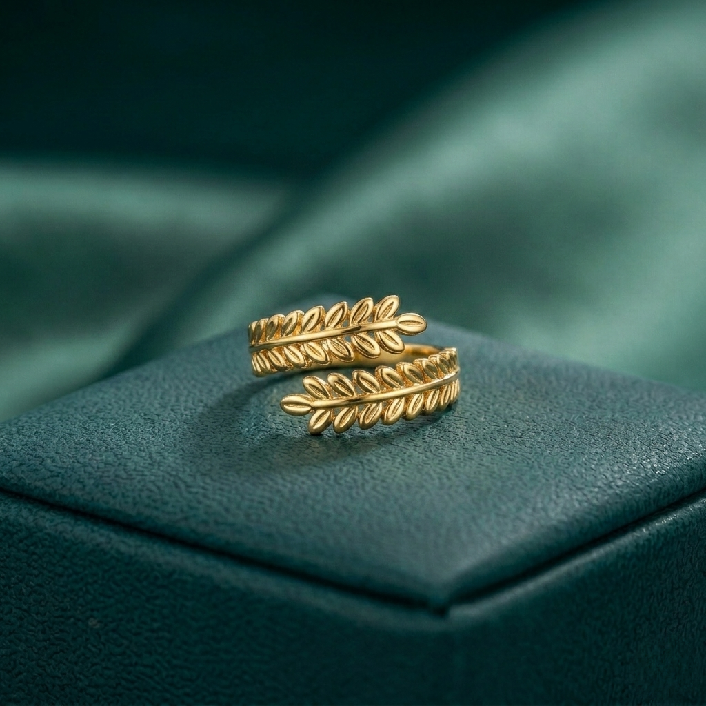 LEAF STYLE  ADJUSTABLE RING