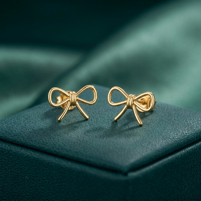 18K GOLD PLATED BOW STYLE EARRINGS