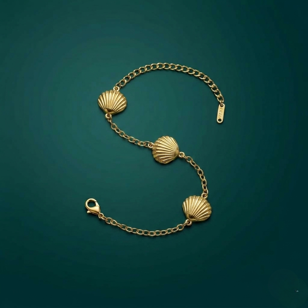 18K GOLD PLATED SHELL BRACELET STAINLESS STEEL