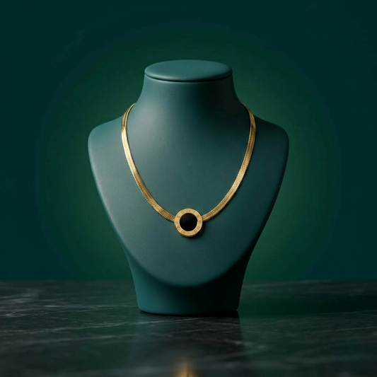 BLACK ROMAN SNAKE CHAIN PENDANT
