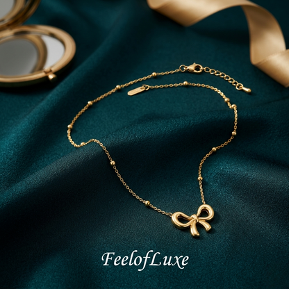 18K GOLD PLATED TRENDING BOW SET STAINLESS STEEL