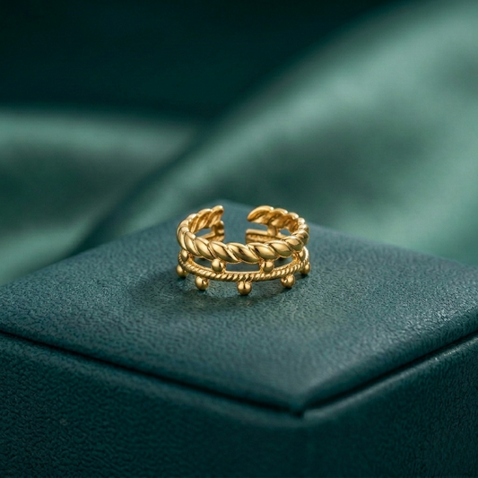 BOLD BABE GOLD ADJUSTABLE RING