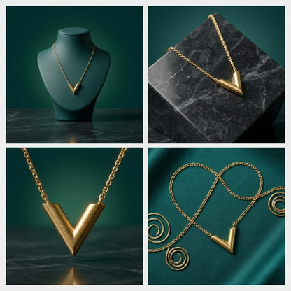 18K GOLD PLATED V STYLE PENDANT