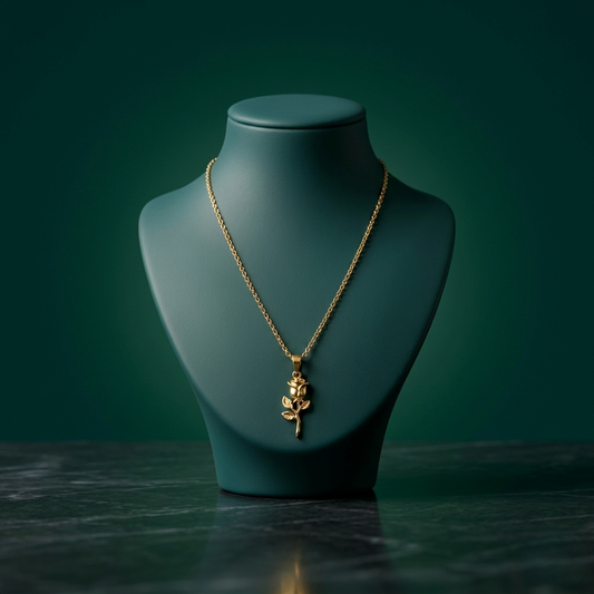 18K GOLD PLATED ROSE PENDANT